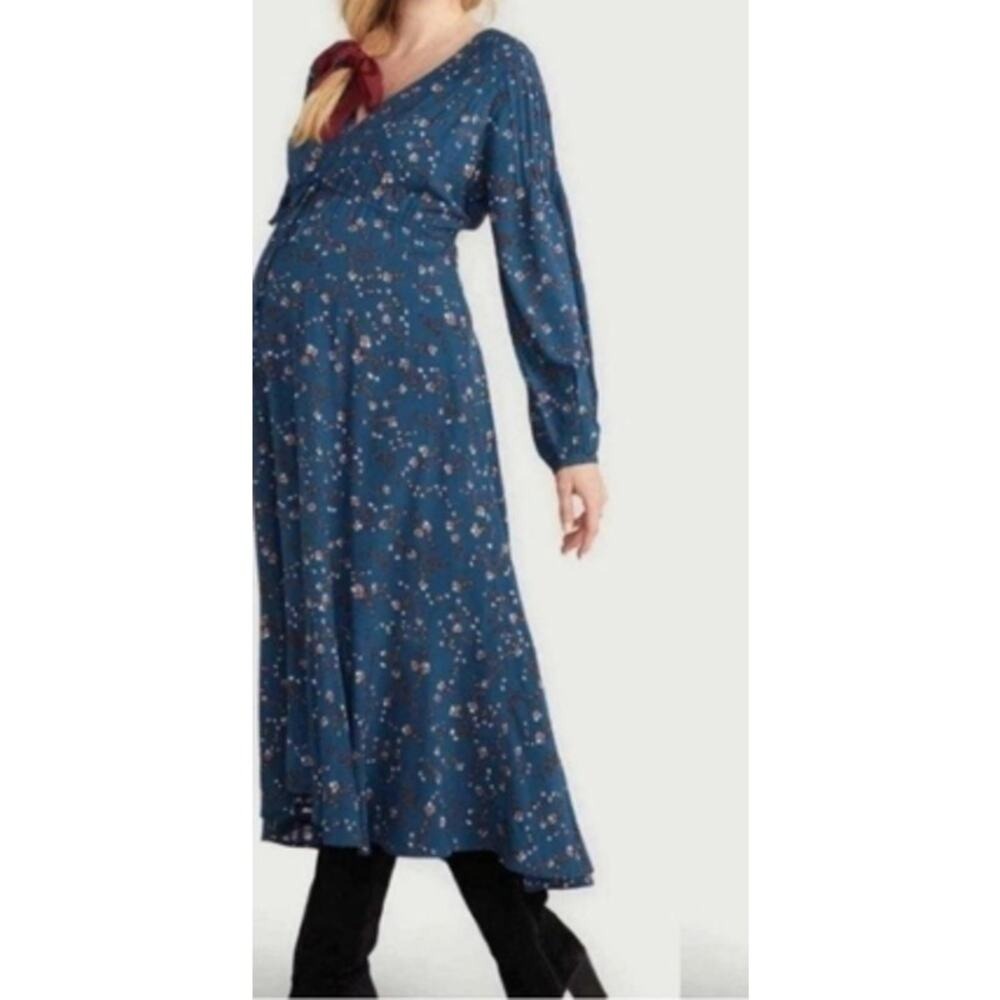 Hatch The Shana Midi Maternity Dress Size 1 Small Long Sleeve